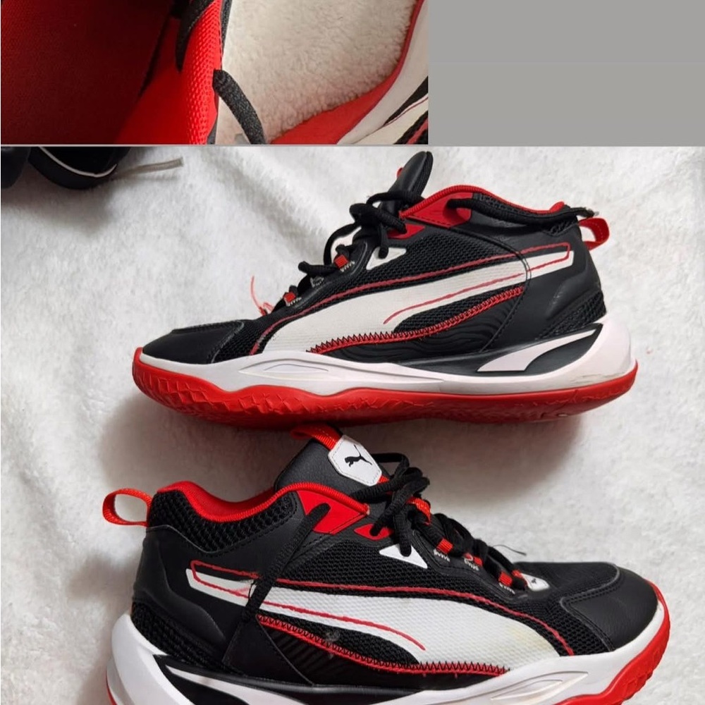 Puma Kids Black and Red Sneakers